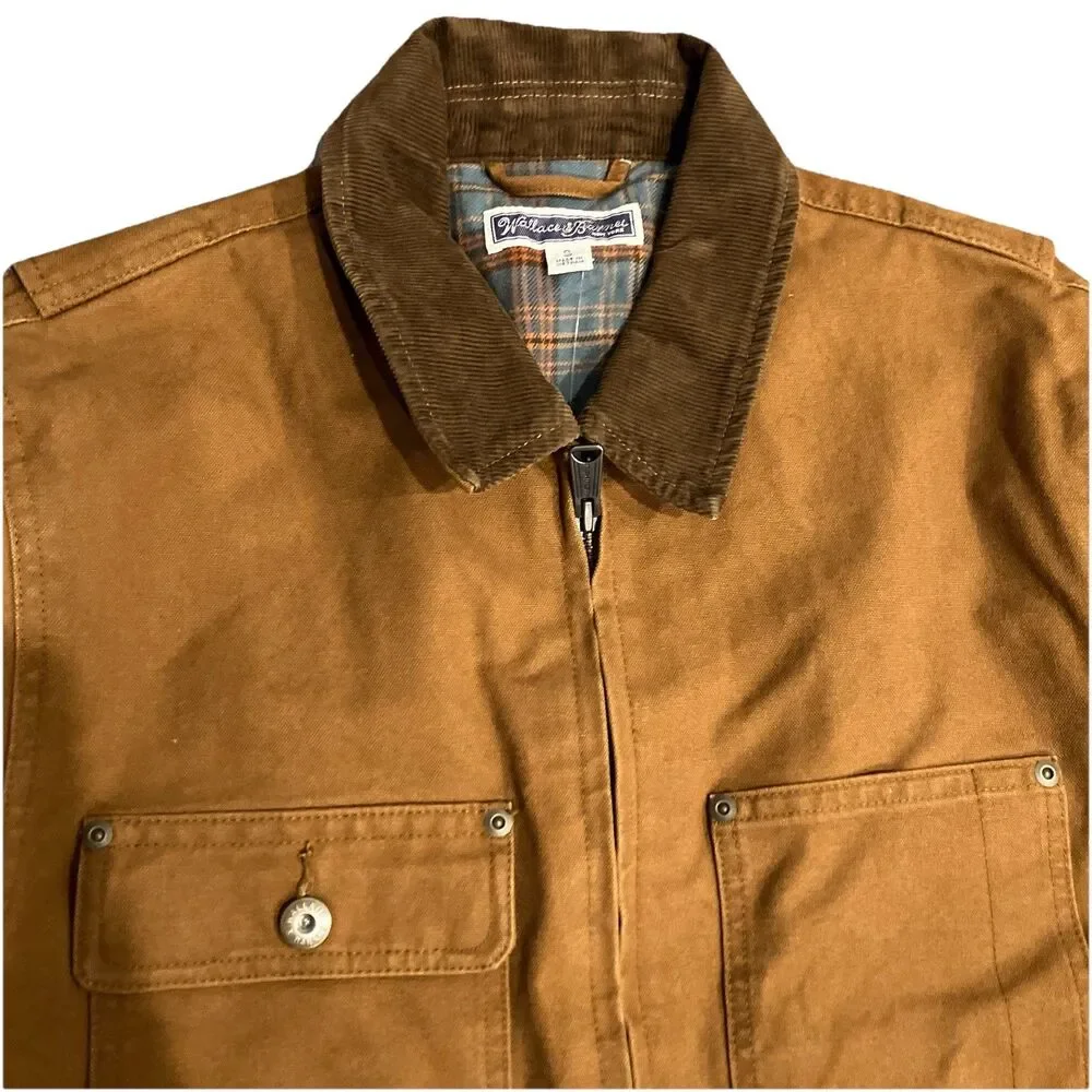 J‎ Crew Wallace Barnes Utility Jacket Mens S Brown Duck Canvas Corduroy Collar